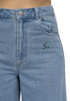 Thumbnail for your product : adidas Fiorucci Cotton Denim Wide Leg Jeans