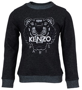 Kenzo Charcoal Tiger Embroidered Sweatshirt