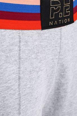 P.E Nation Starting Whistle Melange French Cotton-terry Shorts