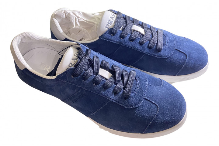 prada blue suede shoes