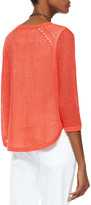 Thumbnail for your product : Eileen Fisher 3/4-Sleeve Sweater Box Top, Petite