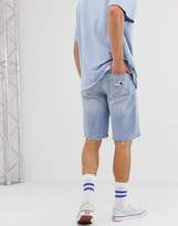 Thumbnail for your product : Reclaimed Vintage inspired denim shorts with raw hem in blue