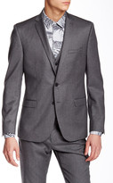 Thumbnail for your product : Ben Sherman Camden Grey Flannel Solid Notch Lapel Two Button Wool Suit Separates Jacket