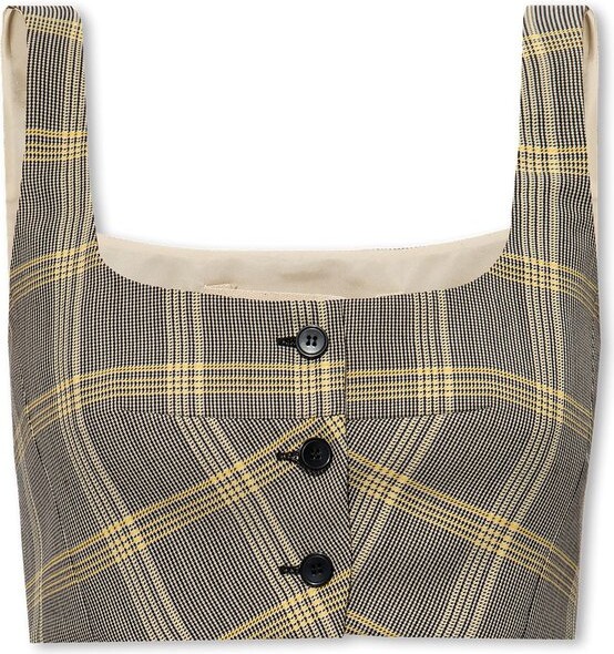 Marni Check Pattern Cropped Tank Top