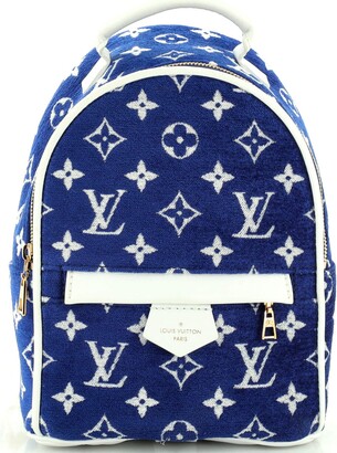 Louis Vuitton Palm Springs Mini Blue in Velvet/Leather with Gold