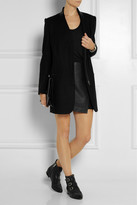 Thumbnail for your product : Helmut Lang Oversized leather-trimmed wool-blend blazer
