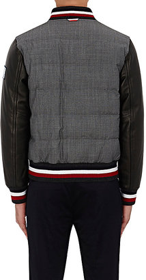 Moncler Gamme Bleu Men's Wool & Leather Down-Quilted Varsity Jacket
