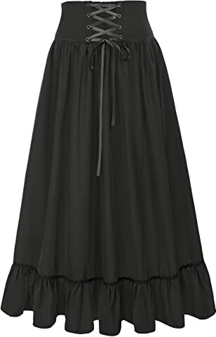 Hanna Nikole Women's Plus Size Victorian Renaissance Maxi Skirt High ...
