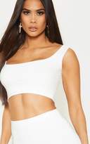 Thumbnail for your product : PrettyLittleThing White Slinky Round Neck Sleeveless Crop Top