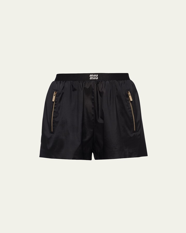 Logo-Print Technical Silk Shorts