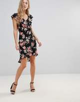 Thumbnail for your product : Oh My Love Floral Frill Detail Pephem Dress