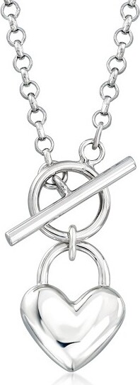 Ross-Simons Ross-SimonsItalianSterlingSilverHeartToggleNecklaceSize18