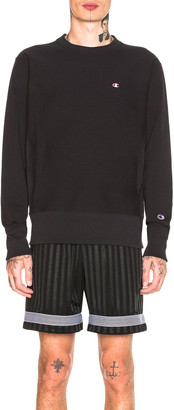 Champion Reverse Weave Crewneck Sweatshirt in Black | FWRD