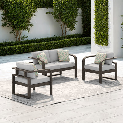 Borealis 4 - Person Acacia Solid Wood Outdoor Sofa Seating Group With Cushions & Sunbrella Pillow