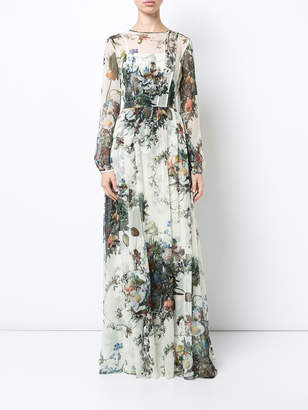 Adam Lippes floral print A-line gown