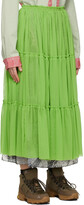 Thumbnail for your product : paria /FARZANEH Green Mesh Midi Skirt