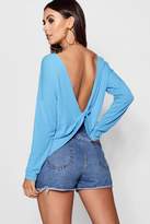 Thumbnail for your product : boohoo Petite Knitted Knot Back Top