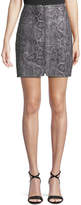 Thumbnail for your product : Rebecca Taylor Snake-Print Leather Zip-Front Short Skirt
