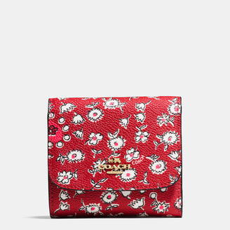 Coach Small Wallet In Wild Hearts Print Canvas