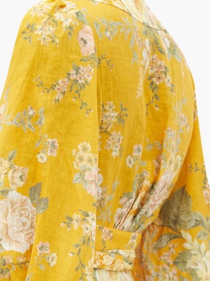 Zimmermann Amelie Floral-print Linen Sun Dress - Yellow Print
