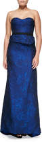 Thumbnail for your product : J. Mendel Organza Jacquard Bustier Strapless Gown, Royal