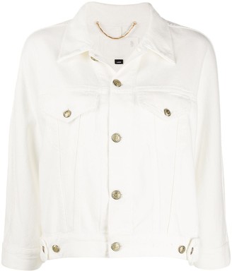 three quarter sleeve denim jacket