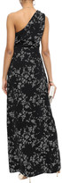 Thumbnail for your product : Halston One-shoulder Printed Crepe Gown