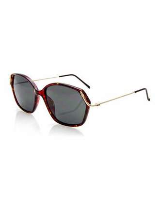 Christian Dior Geometric Monochromatic Sunglasses, Red/Brown