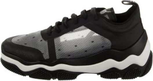 RED Valentino Mesh Low Top Sneakers Black Rubber Trim Round-Toes Platform Lace-Up Closure at Uppers Includes Box & Dust Bag