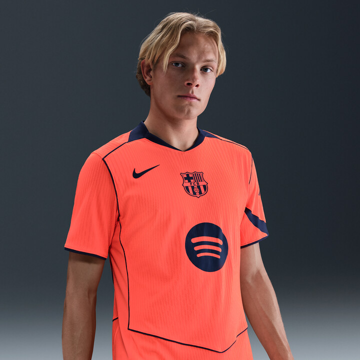 Nike FC Barcelona 2025/26 Match Third Men's Dri-FIT ADV Total 90 Soccer Authentic Jersey in Orange | HM3193-855