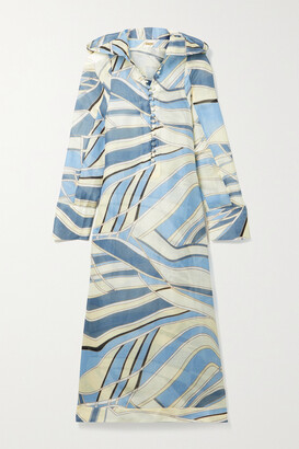 Cult Gaia Inga Hooded Printed Cotton-blend Gauze Midi Dress - Blue -  ShopStyle Swimwear