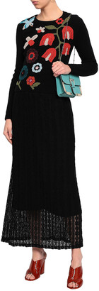 RED Valentino Shirred Lace Maxi Skirt