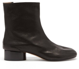 Maison Margiela Tabi Split-toe Leather Ankle Boots - Black