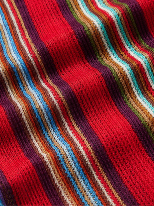 Missoni Fringed Striped Crochet-Knit Cotton Scarf