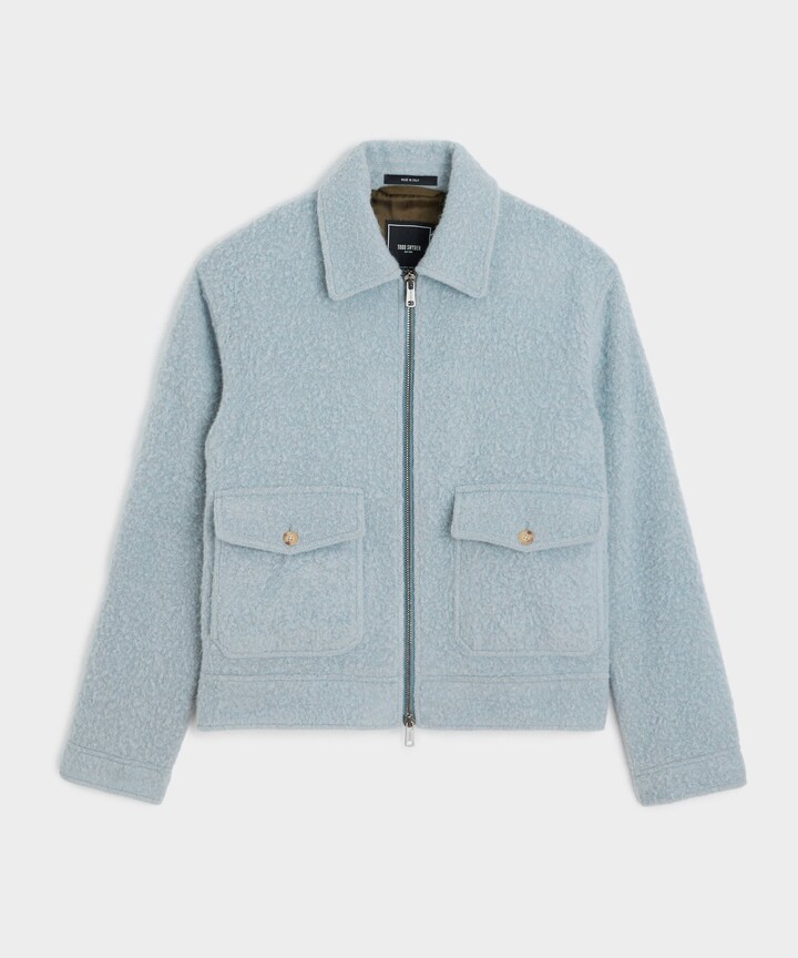 Todd Snyder Italian Casentino Driving Jacket in Light Blue