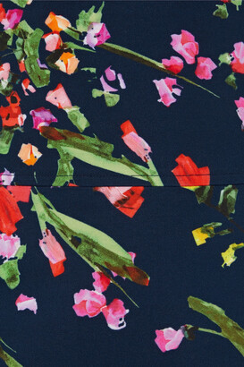 Lela Rose Floral-print Stretch-crepe Dress