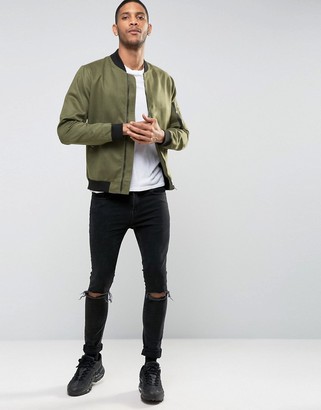 ONLY & SONS Bomber Jacket In Soft Touch Fabric