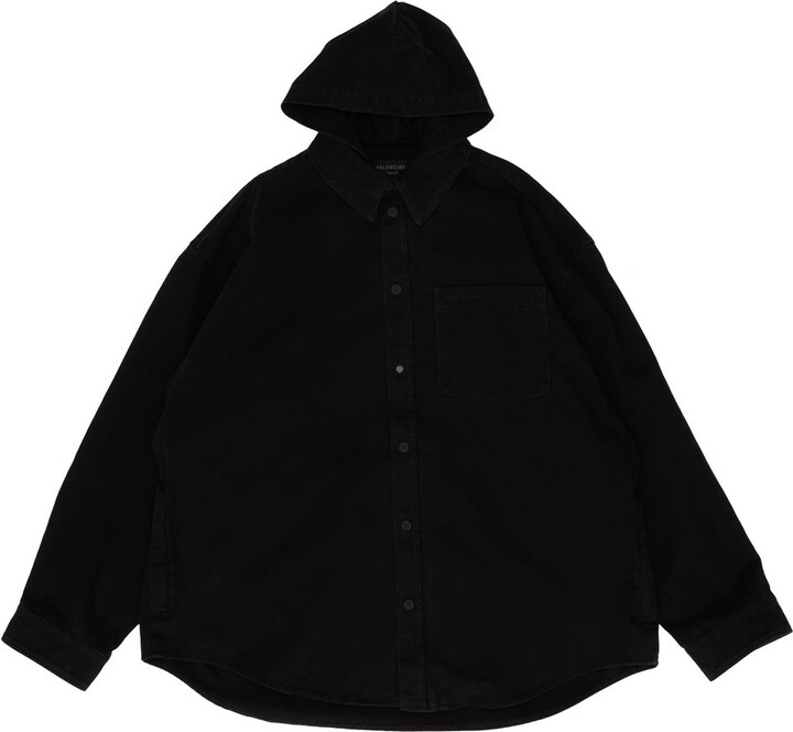 Balenciaga Hooded Denim Shirt Parka