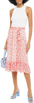 Thumbnail for your product : Baum und Pferdgarten Selda Fluted Floral-print Crepon Midi Skirt