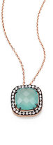 Thumbnail for your product : Suzanne Kalan Blue Chacledony, White Sapphire & 14K Rose Gold Cushion Pendant Necklace