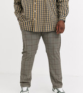 Thumbnail for your product : Jack and Jones Intelligence slim fit check trousers in brown