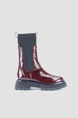 wine colored combat boots