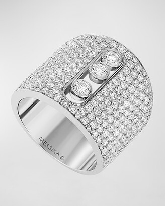 Messika Move Joaillerie White Gold Pave Large Ring - ShopStyle