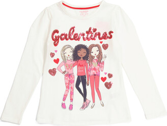 Isaac Mizrahi Girls Valentine's Sequin And Glitter Top