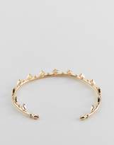 Thumbnail for your product : ASOS Design DESIGN cuff bracelet with ball and diamond detail in gold