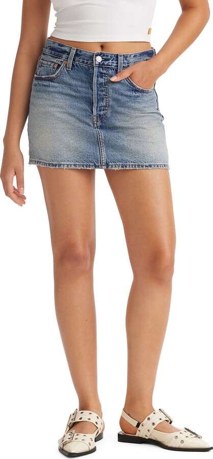 Levi's Icon Frayed Denim Miniskirt