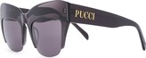 Thumbnail for your product : Pucci Semi-Rimless Oversized Frame Sunglasses