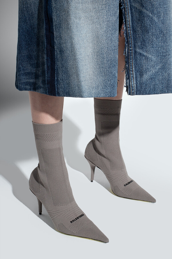 Balenciaga 'Knife 2.0' Heeled Ankle Boots Women's Grey - ShopStyle