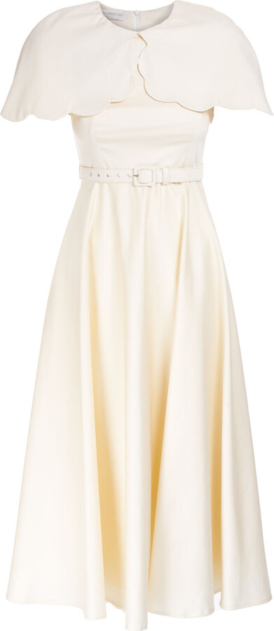 Sofia Tsereteli White Satin Capelet Gown