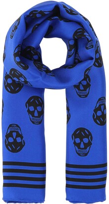 Alexander Mcqueen Blue Skull Scarf Scarf | Shop the world's largest  collection of fashion | ShopStyle